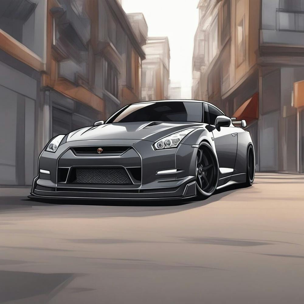 Nissan Gtr city background