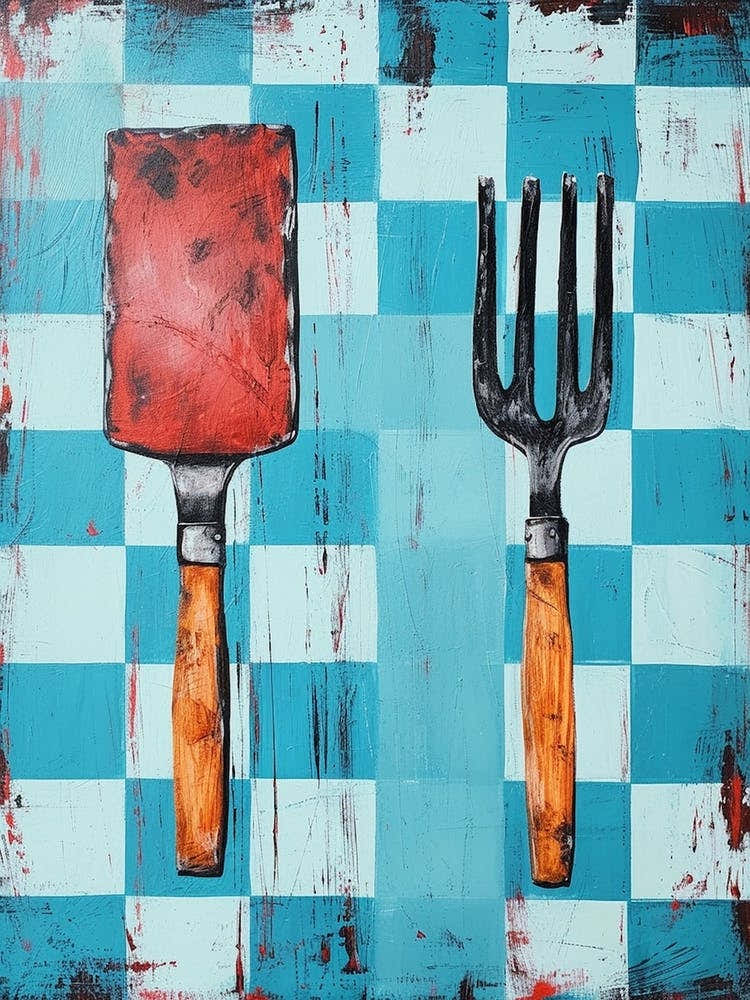 Spatula Blue Checkerboard 1
