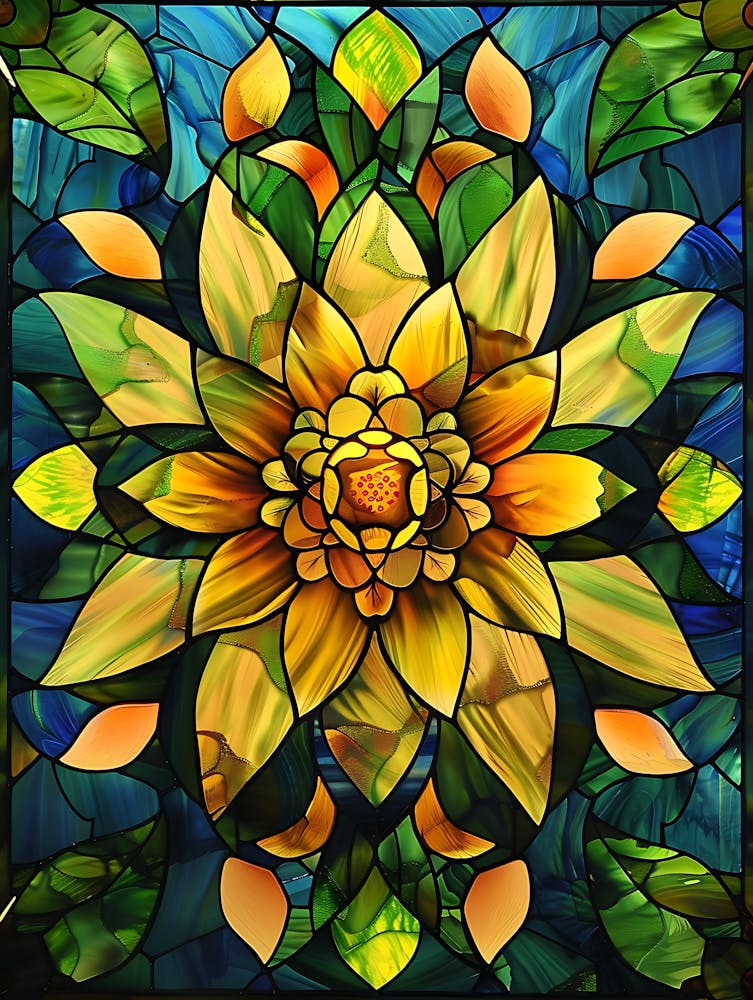 Colorful Stained Glass Flowers 25