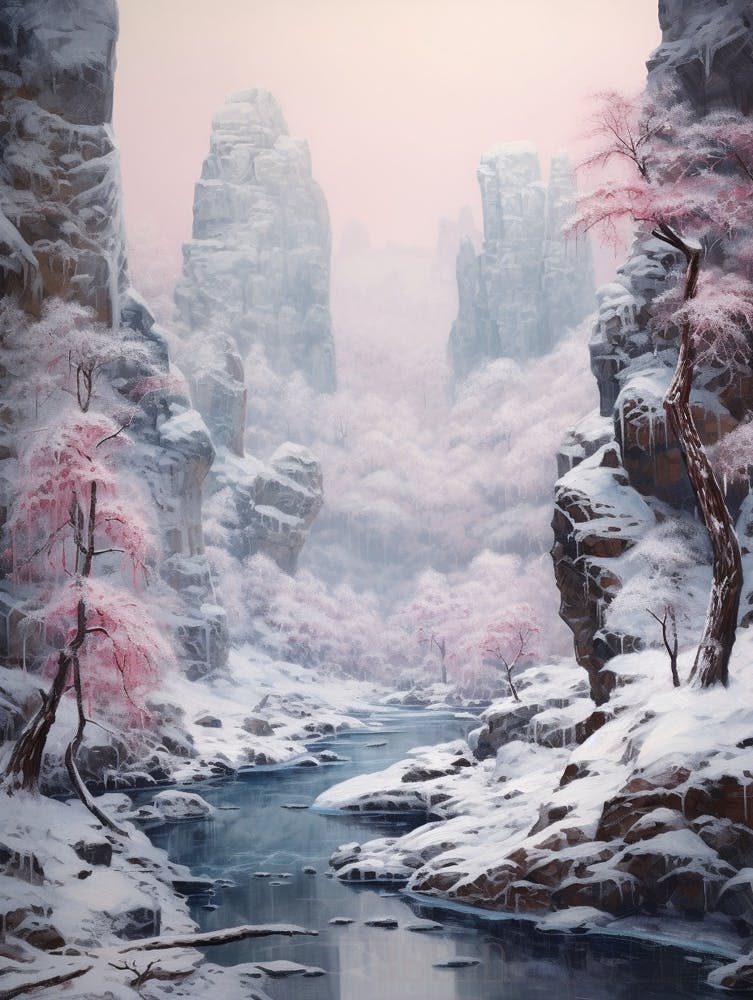 Dreamy Winter Painting Yosemite National Park United States 2