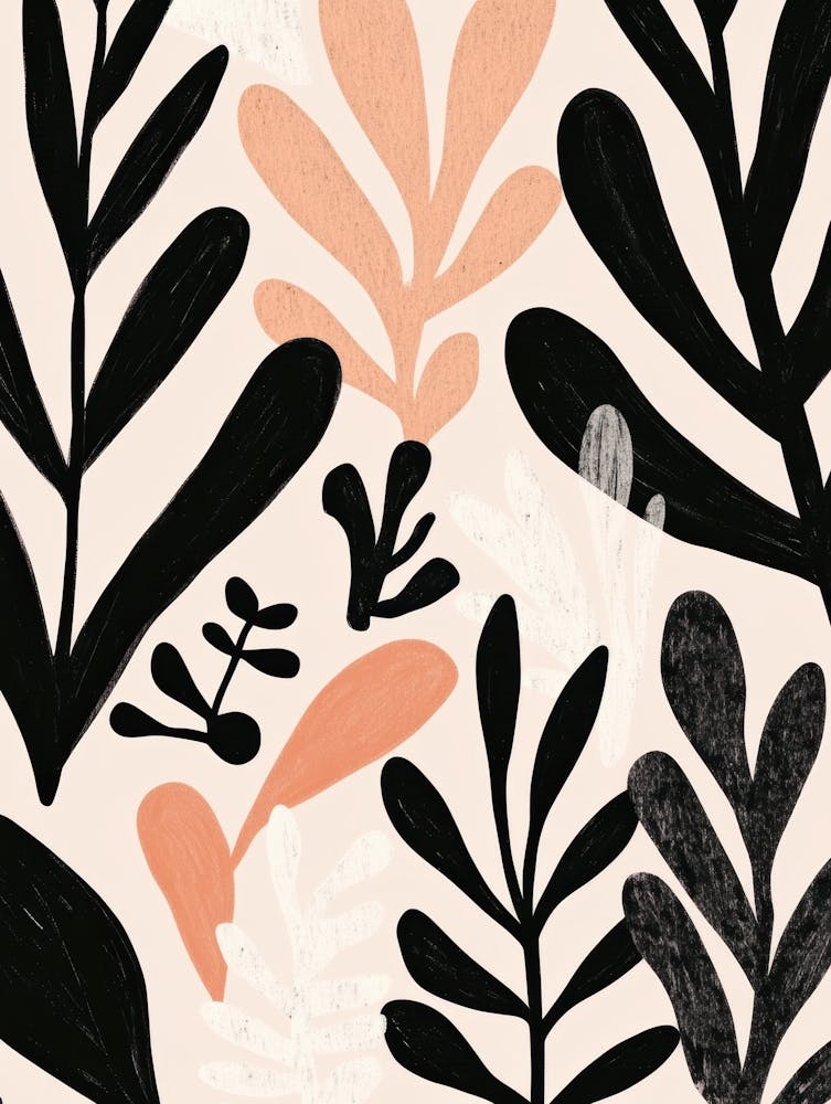 Black And Peach Leaves