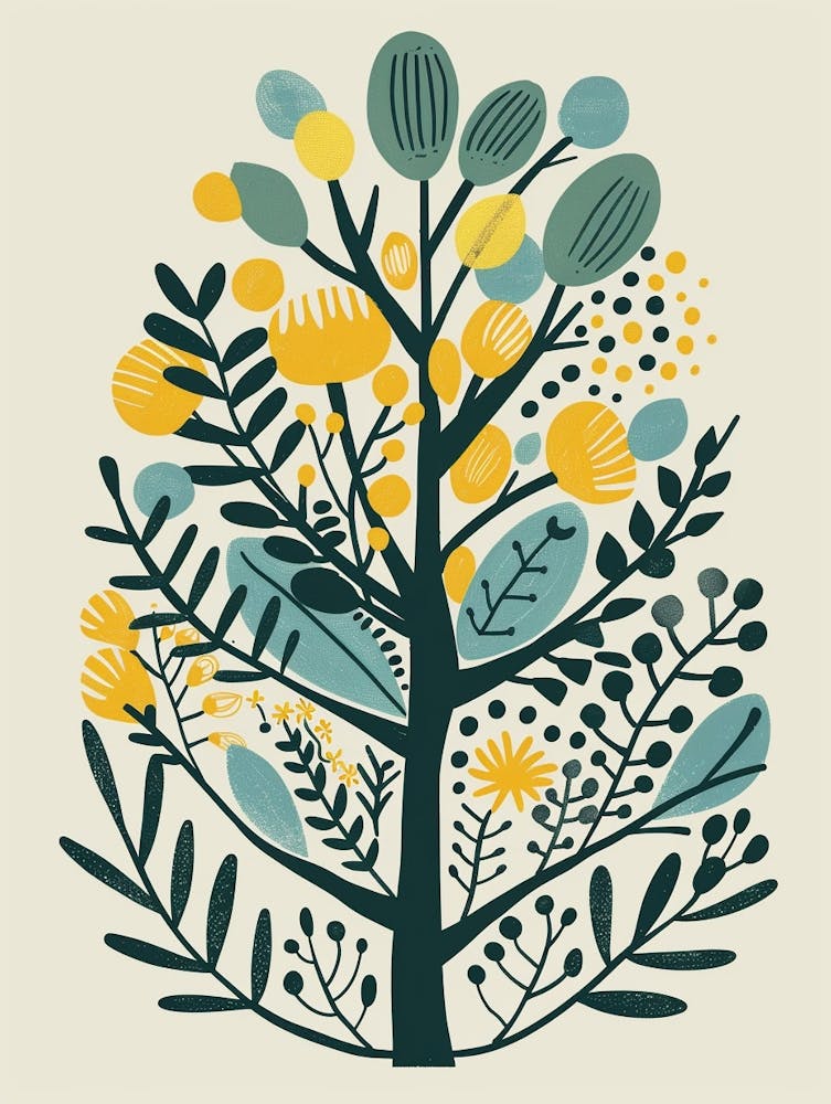 Hemlock Tree Flat Illustration 2
