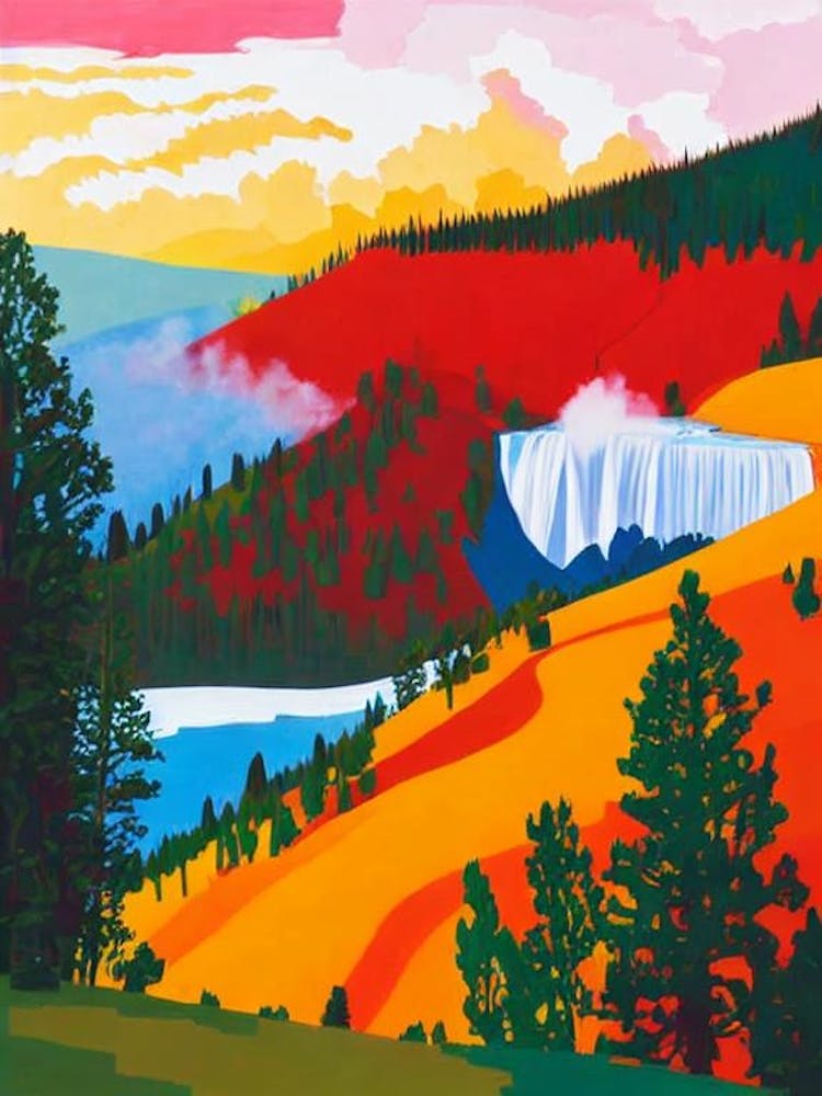 Yellowstone National Park 1 United States Of America Abstract Colourful