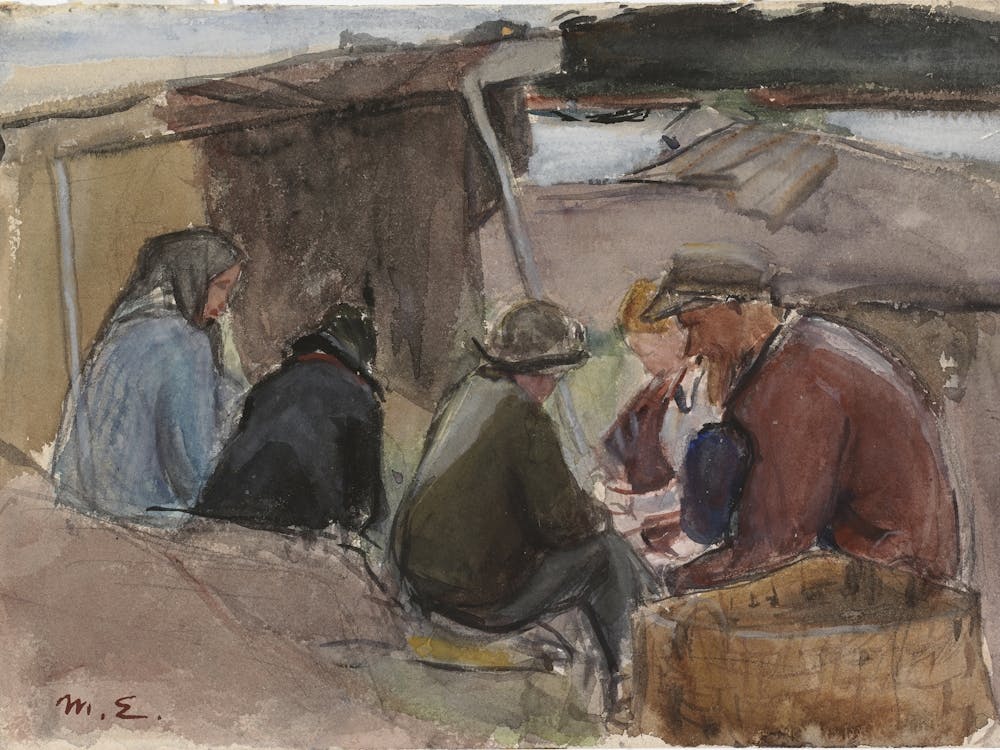 Fisherfolk By The Sea, 1900 1925 By Magnus Enckell