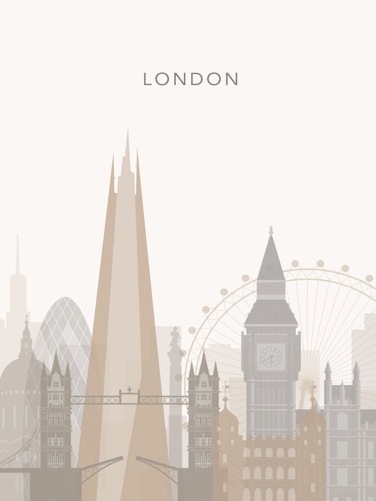 Beige London Skyline