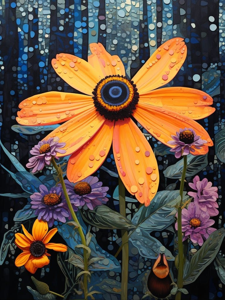 Surreal Florals Black Eyed Susan 3 Flower Painting