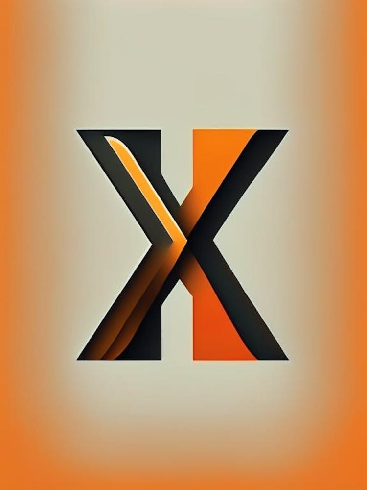 X, Letter, Alphabet Retro Minimal 4