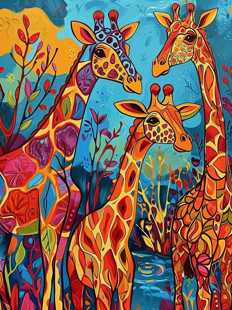 Cute Geometric Giraffe Pattern 1