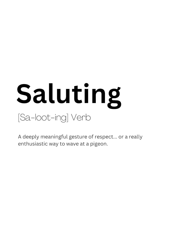 Saluting Definition Meaning