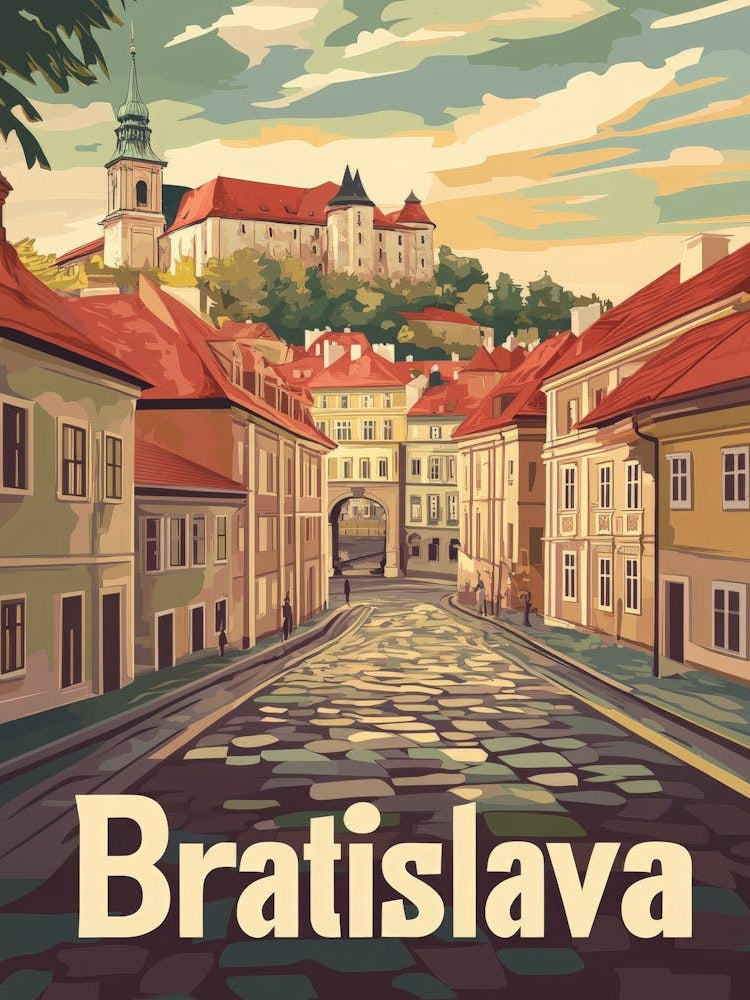 Aihrgdesign A Classic 1960s Travel Poster For Bratislava