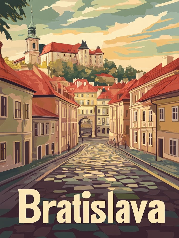 Aihrgdesign A Classic 1960s Travel Poster For Bratislava