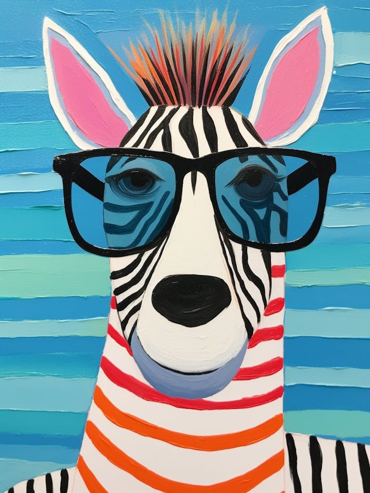 Little Zebra 3 Wearing Sunglasses