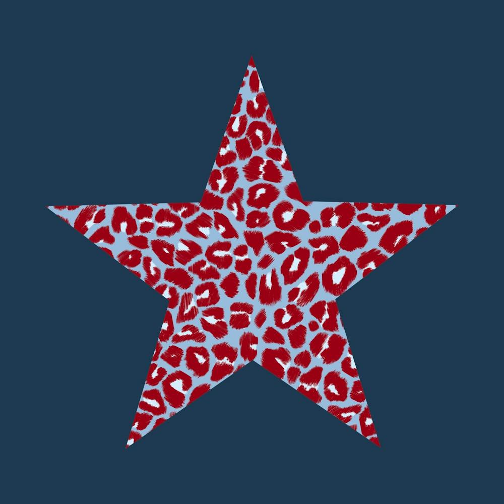Leopard Star Red and Blue