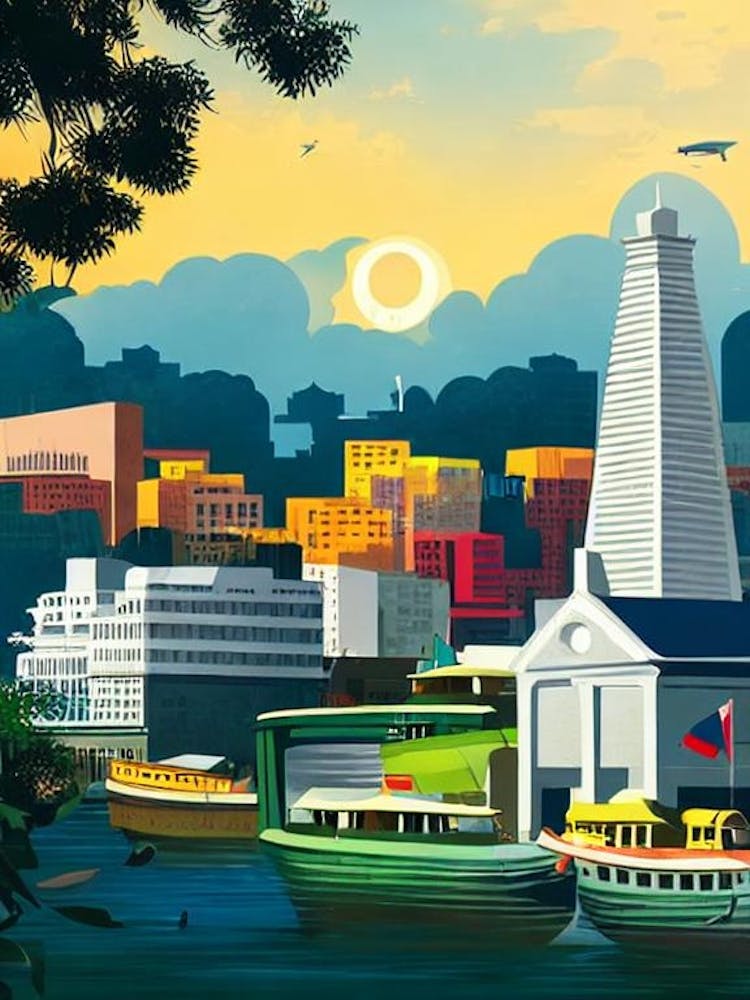 Port Of Ho Chi Minh City Vietnam Vintage Poster harbour