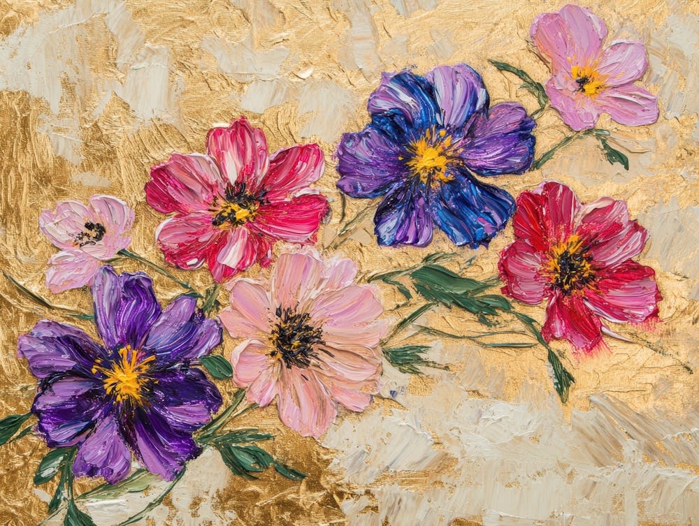 Flowers On Gold 1
