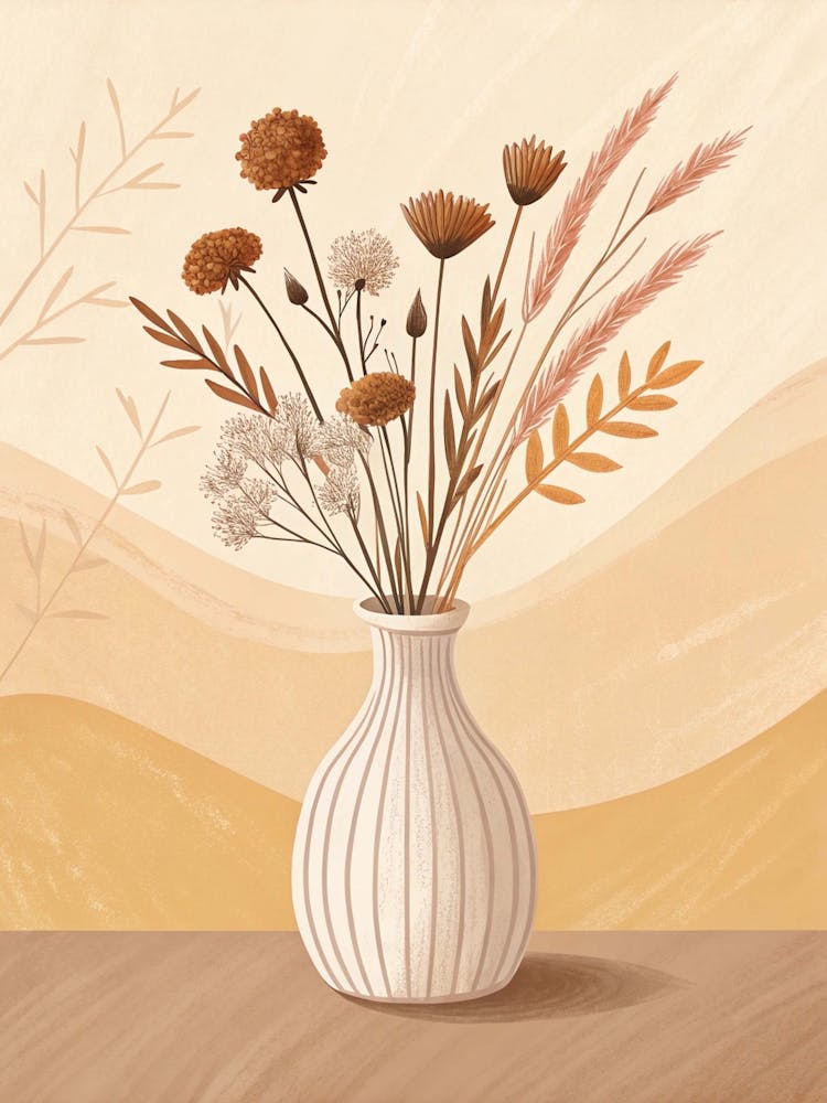 Dry Flowers In A Vase