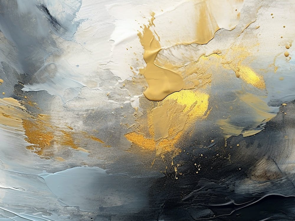 Abstract Painting Gold and Black