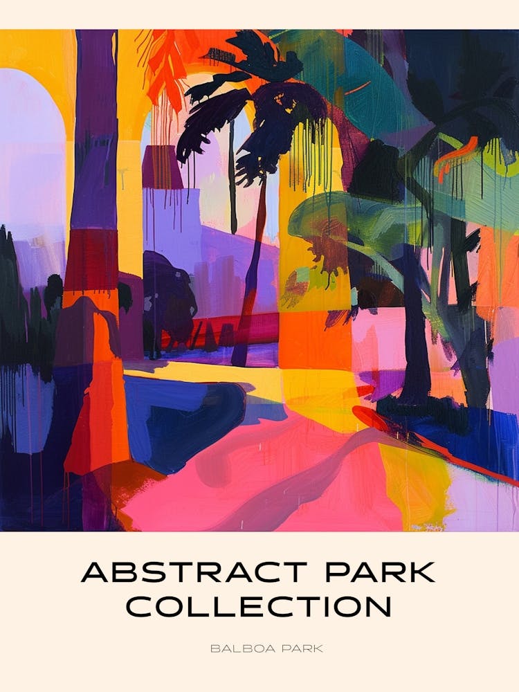 Abstract Park Collection Poster Balboa Park San Diego 2