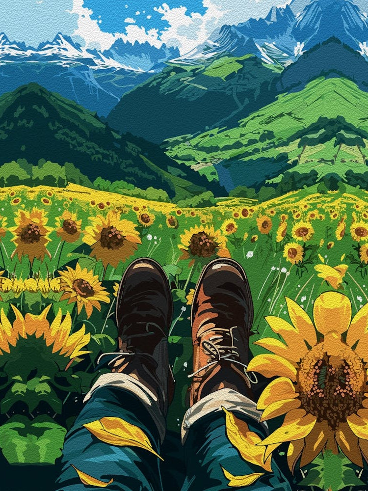 Relaxing In Sunflower Paradise