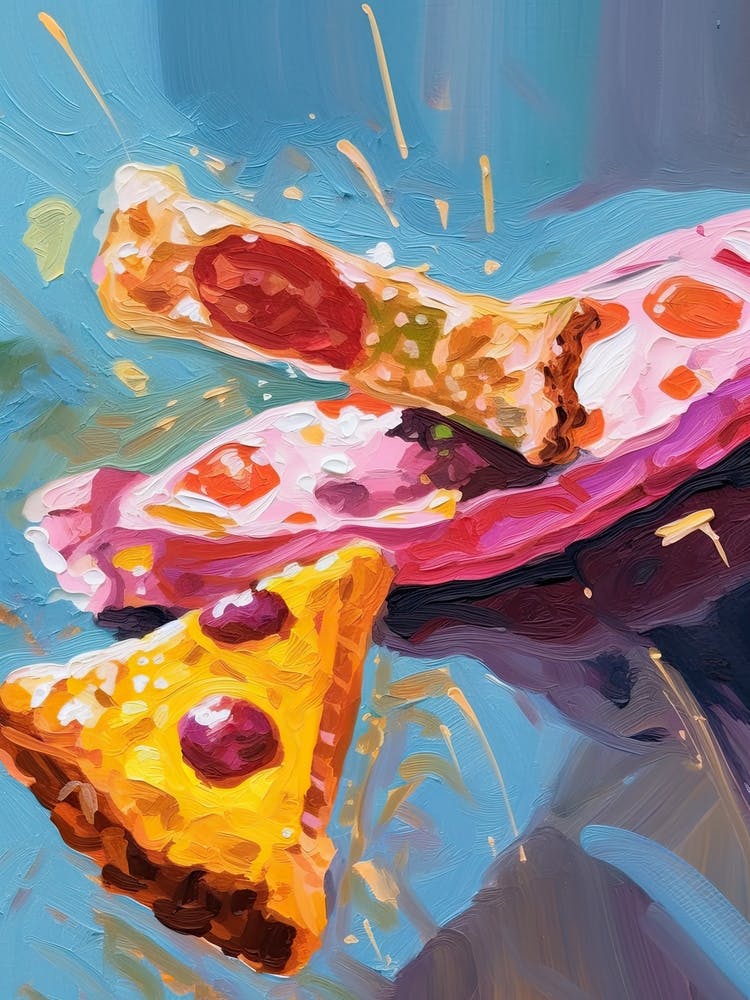 A Slice Of Pizza Oil Painting 1