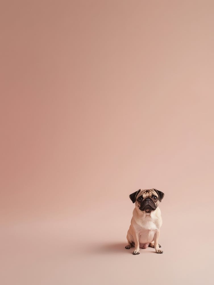 Mops Hund Porträt. KI Generiert.