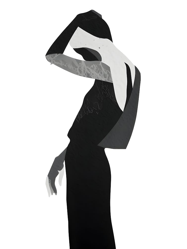 Abstract Figure - Elegant Black and White