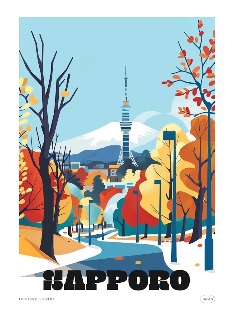 Sapporo Japan 2 Colourful Travel Poster