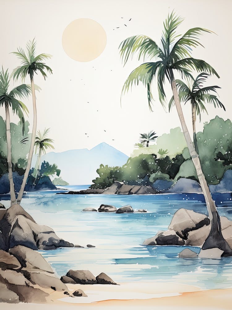 Watercolour Of The Baths   Virgin Gorda British Virgin Islands 3