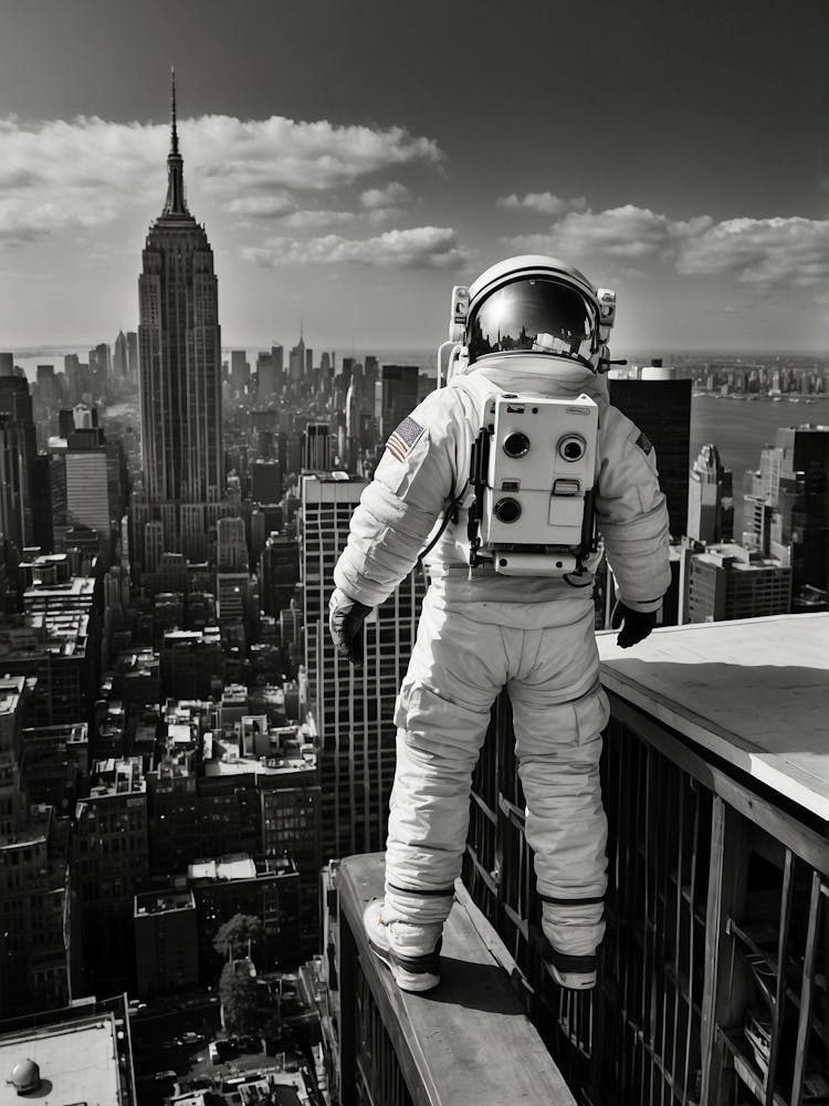 Astronaut On Top Of Empire State Building
