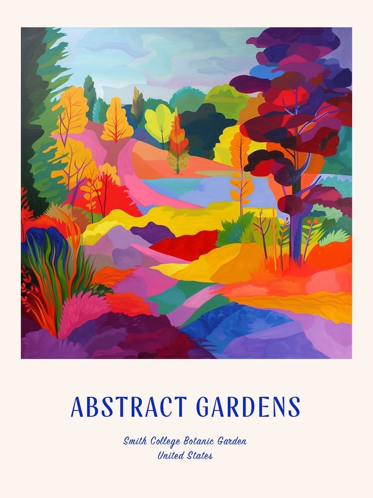 Colourful Gardens Smith College Botanic Garden Usa 2 Blue Poster