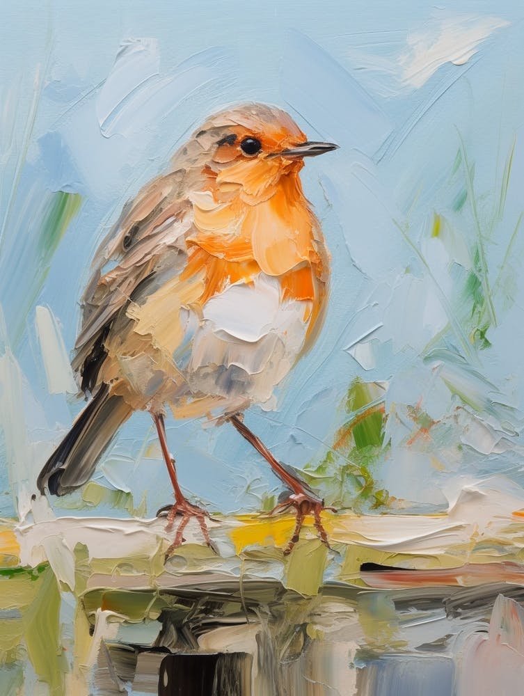 Bird Painting European Robin 3