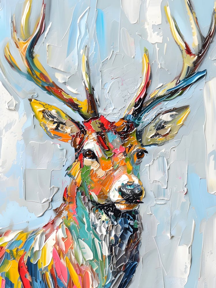 Stag Abstract Colourful