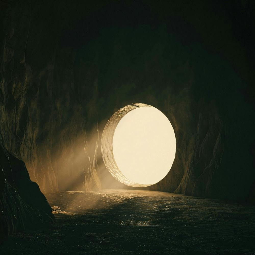 Light Shining Through A Cave
