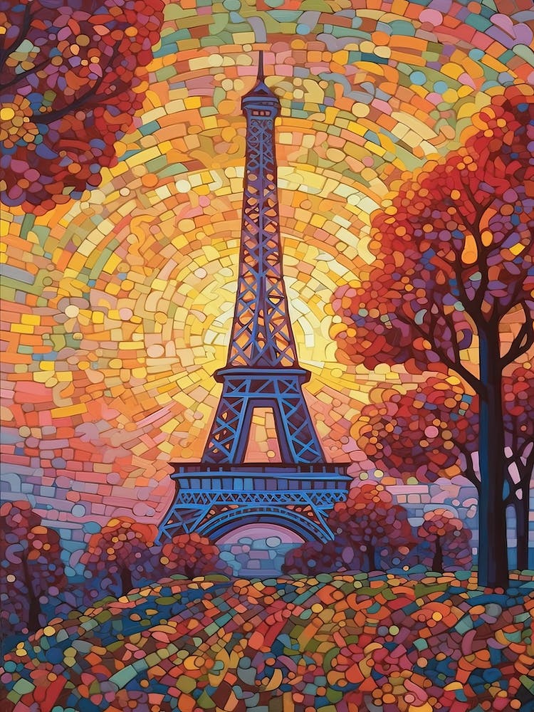 Eiffel Tower Paris France Paul Signac Style 6