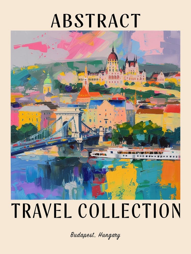 Abstract Travel Collection Poster Budapest Hungary 3