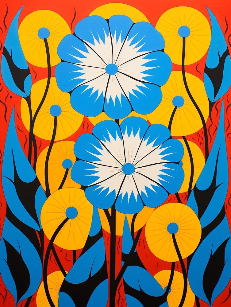 Flower Motif Painting Morning Glory 1