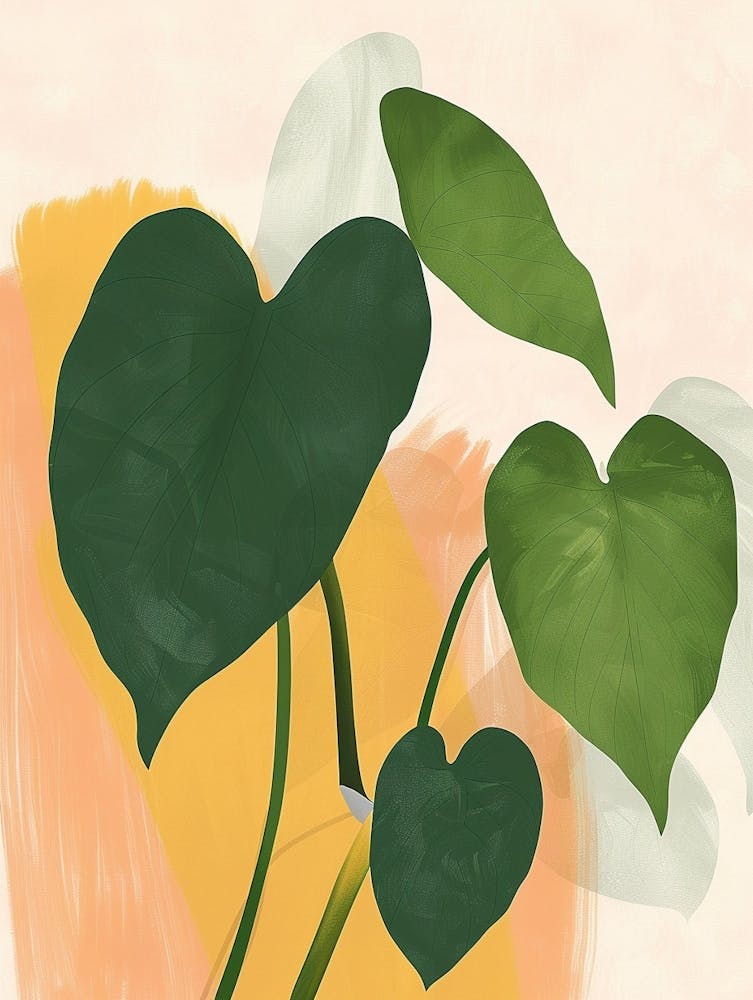 Philodendron Plant Minimalist Illustration 5
