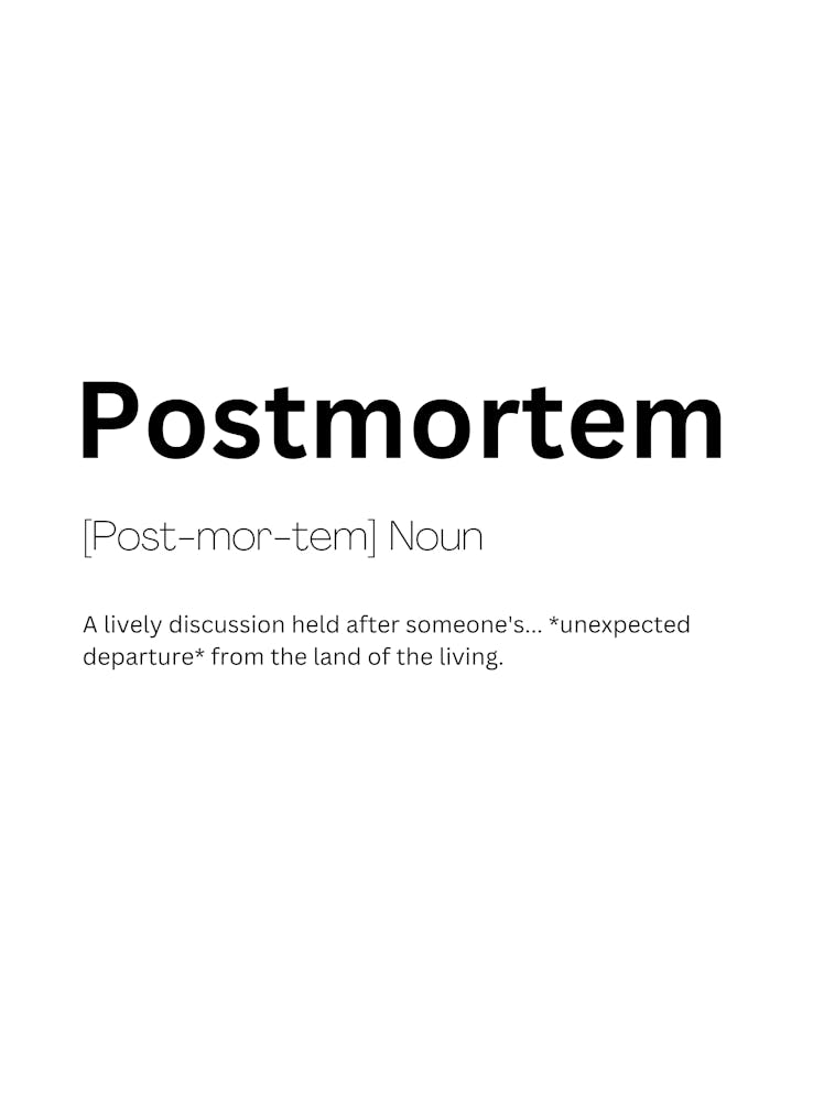 Postmortem Definition Meaning