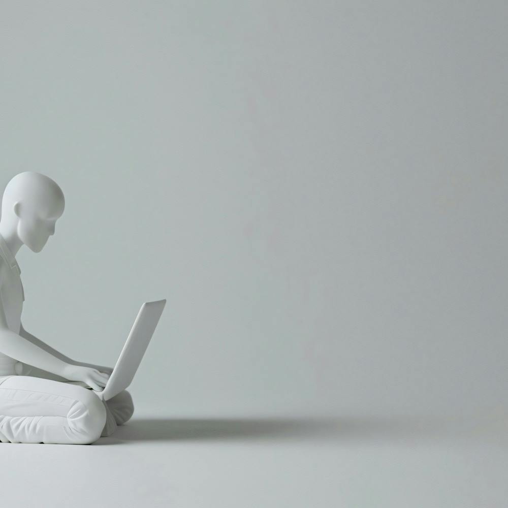 Portrait Of A Man Using A Laptop