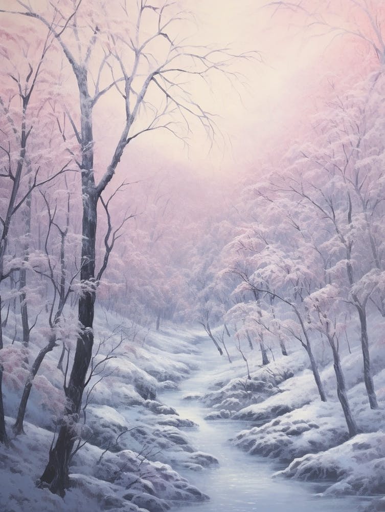 Dreamy Winter Painting Abisko National Park Sweden 1