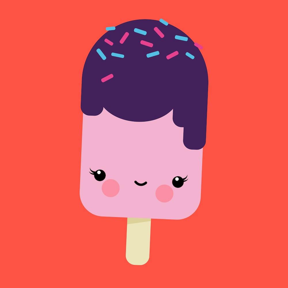 Süße Wünsche Kawaii Eiscreme Quadrat