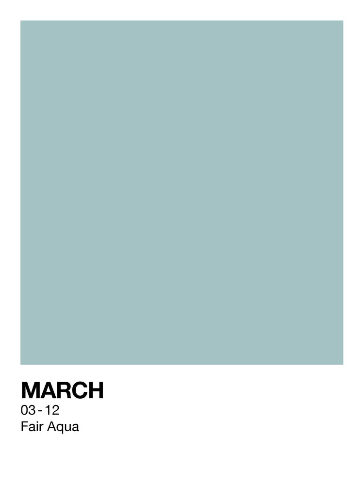 March Birth Month Colour Aqua