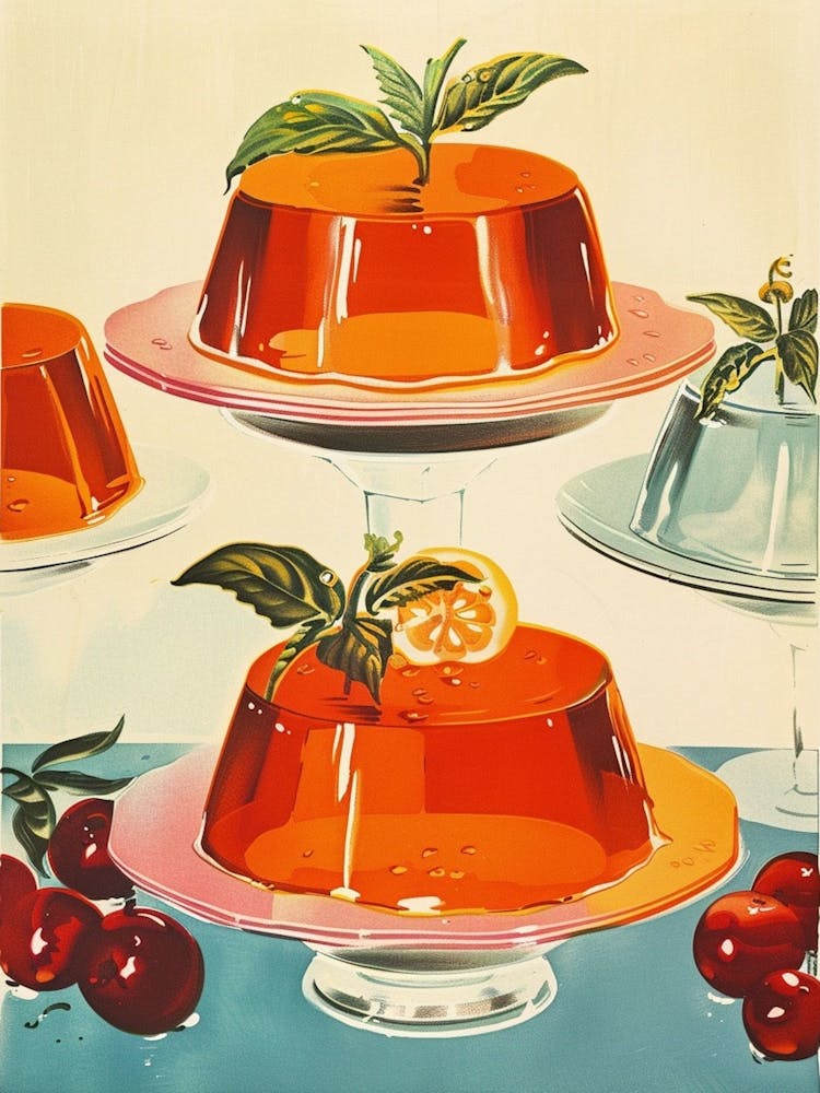Fruity Jelly Retro Cookbook Illustration Inspired 3