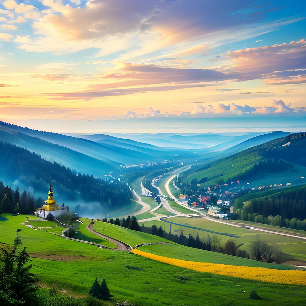 Sunrise In The Mountains