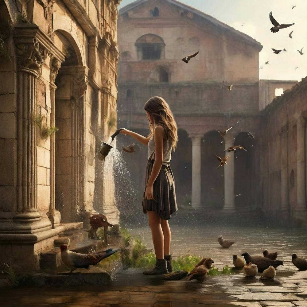 Watering The Pigeons