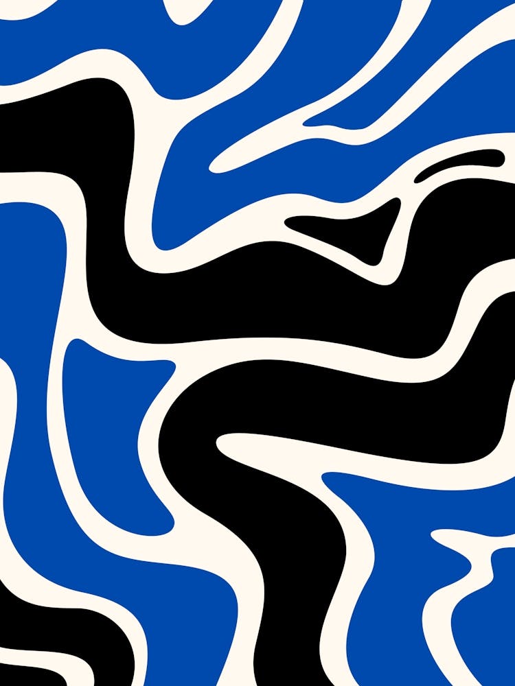 Blue And Black Wavy Lines