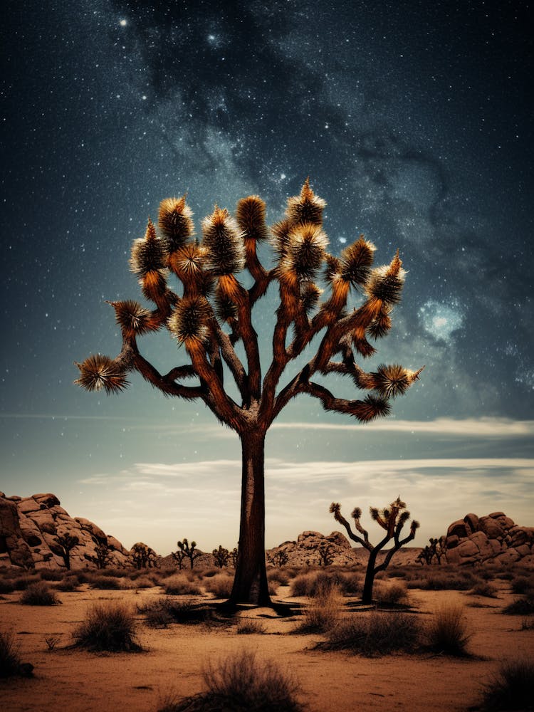 Photograph Of A Joshua Tree With Starry Sky 2