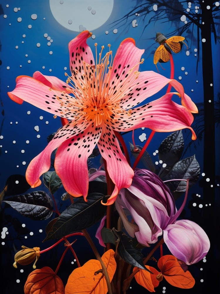 Surreal Florals Fuchsia 1 Flower Painting