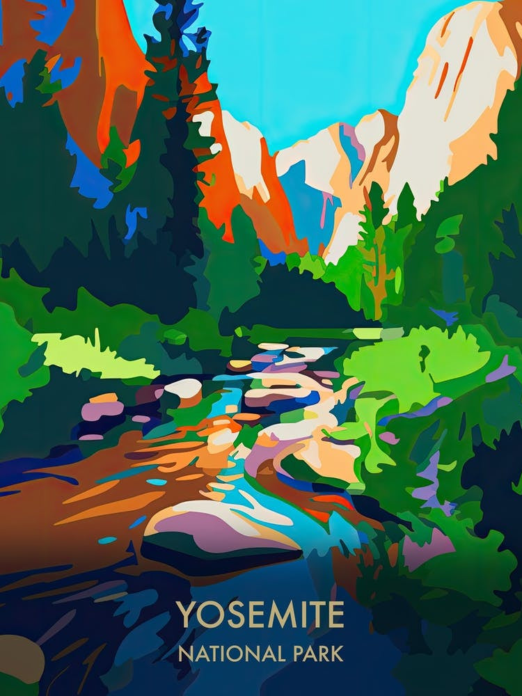 Yosemite National Park Travel Poster Matisse Style 3