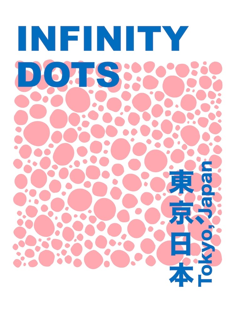 Dots Infinity Yayoi Inspired Pink Blue